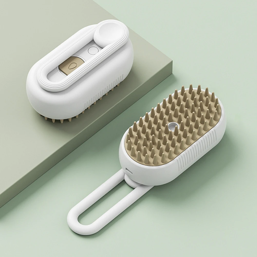 3 in 1 Pet Electric Steam Brush Cat and Dog Cleaning Spray Massage Grooming Comb Retractable Handle Pet Hair Removal Brush