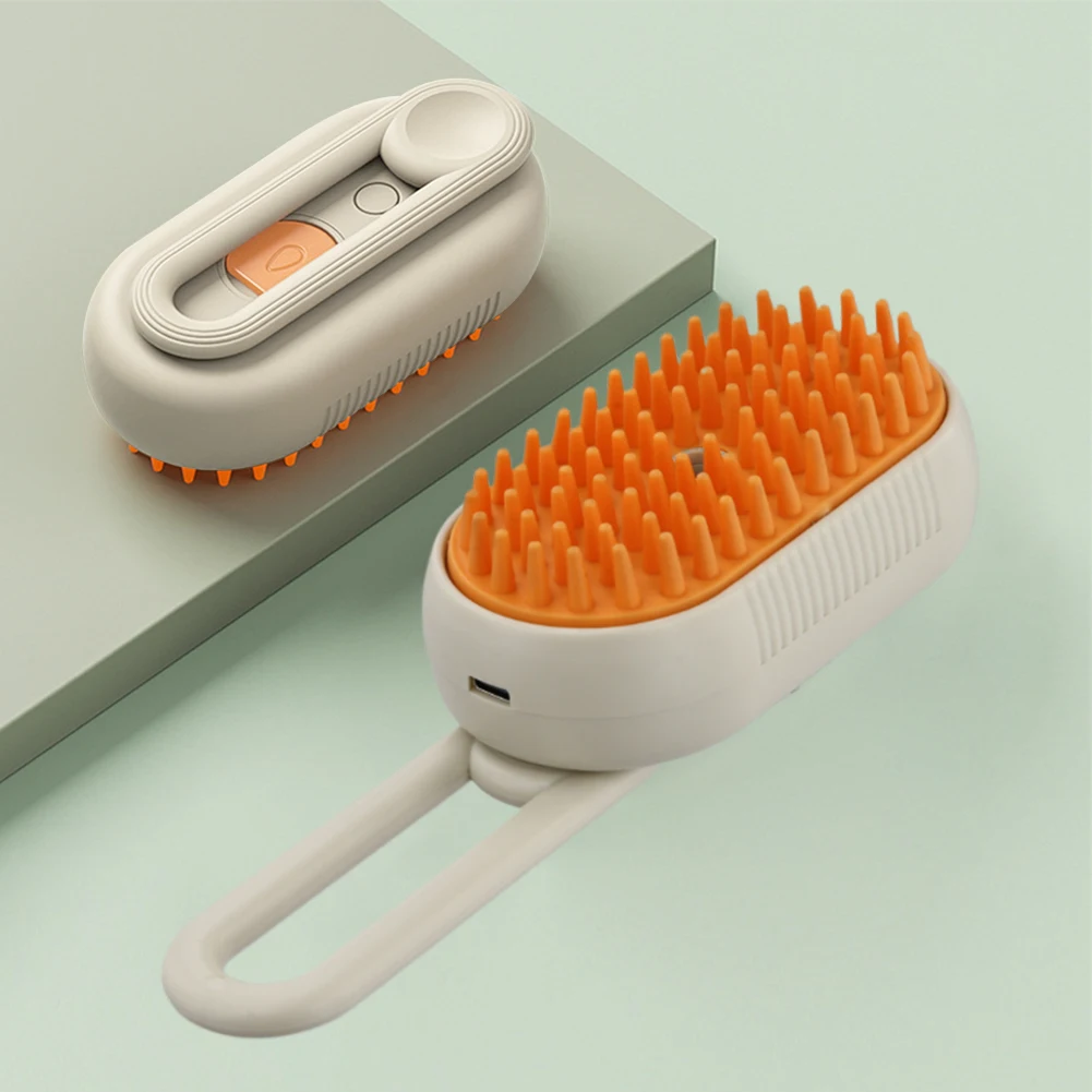 3 in 1 Pet Electric Steam Brush Cat and Dog Cleaning Spray Massage Grooming Comb Retractable Handle Pet Hair Removal Brush