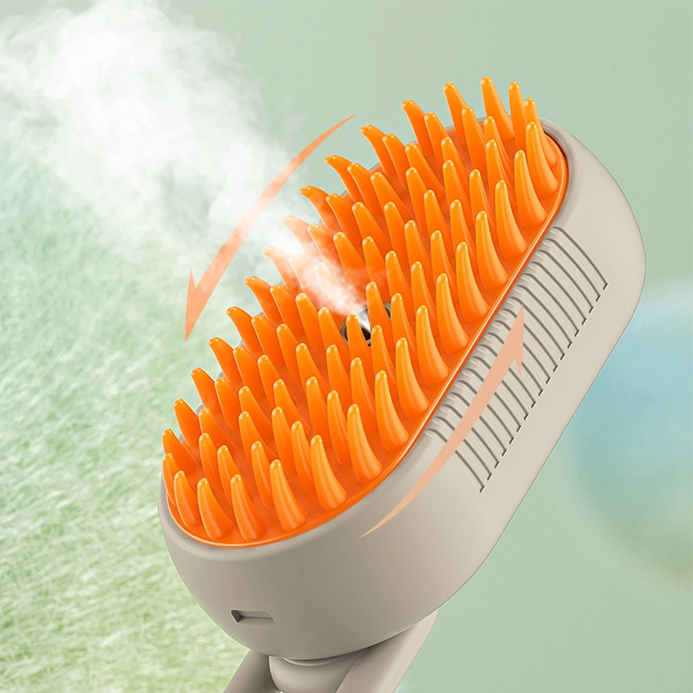 3 in 1 Pet Electric Steam Brush Cat and Dog Cleaning Spray Massage Grooming Comb Retractable Handle Pet Hair Removal Brush