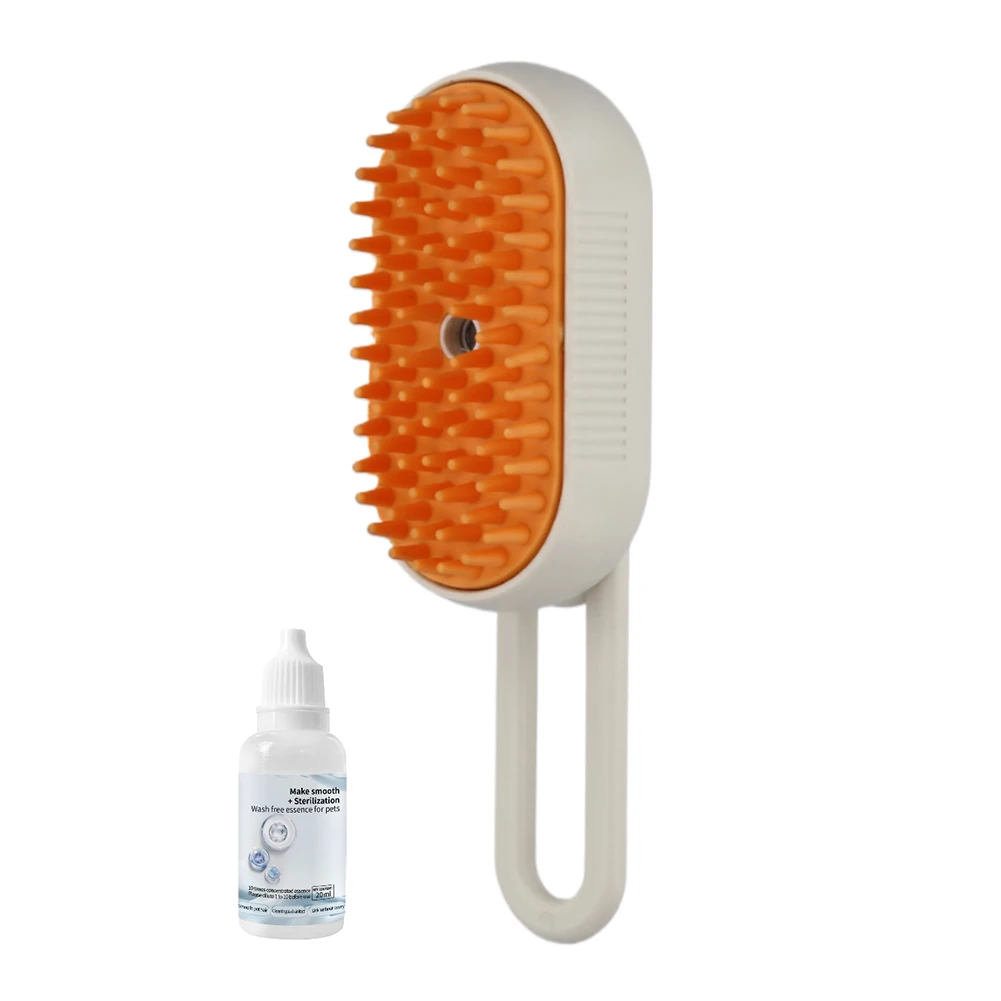 3 in 1 Pet Electric Steam Brush Cat and Dog Cleaning Spray Massage Grooming Comb Retractable Handle Pet Hair Removal Brush