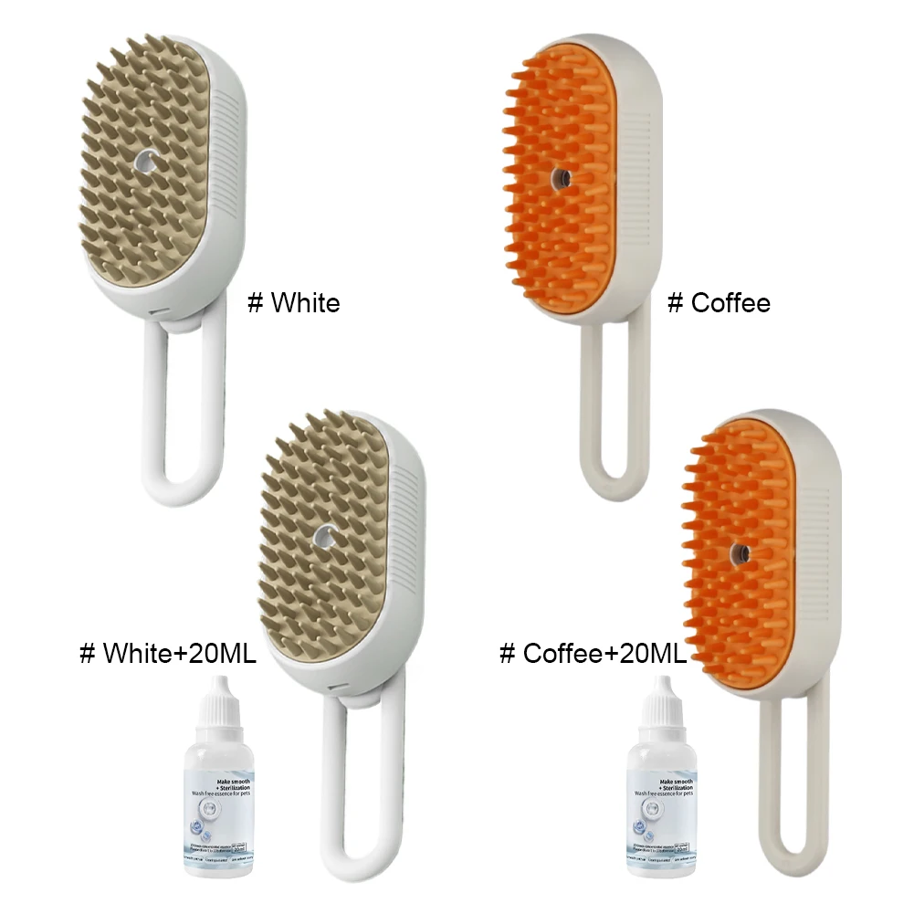 3 in 1 Pet Electric Steam Brush Cat and Dog Cleaning Spray Massage Grooming Comb Retractable Handle Pet Hair Removal Brush