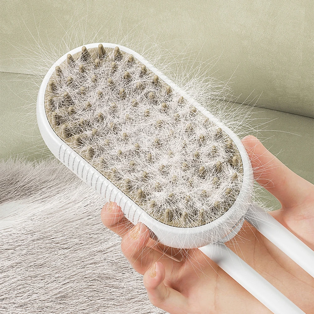 3 in 1 Pet Electric Steam Brush Cat and Dog Cleaning Spray Massage Grooming Comb Retractable Handle Pet Hair Removal Brush