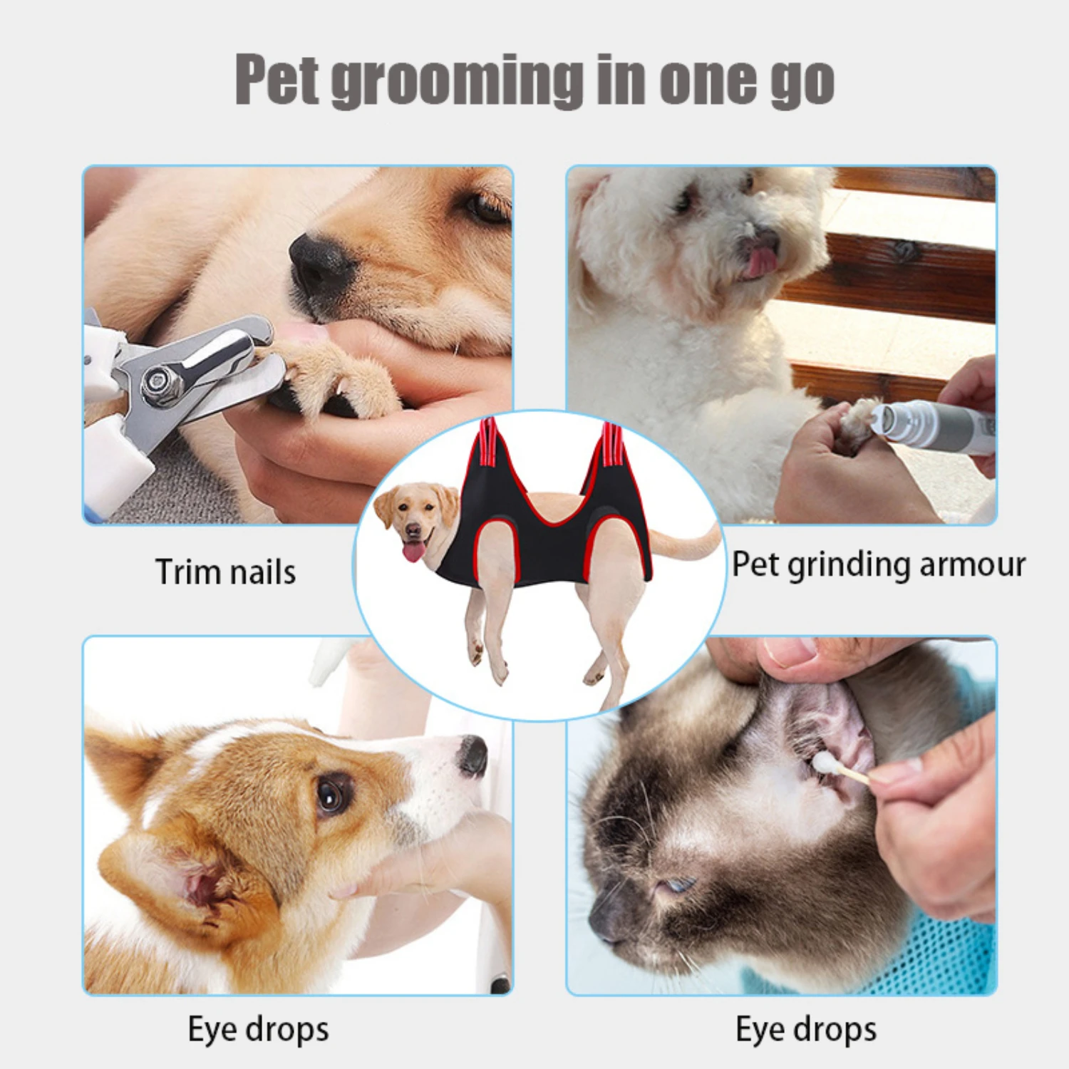 New Luxurious Deluxe Plush Pet Grooming Hammock: Elevate Your Furry Friend's Spa Experience with Ultimate Relaxation and Pamperi