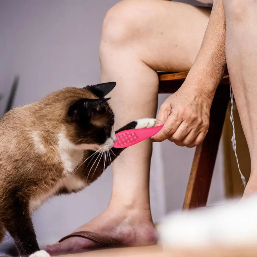 Pet Soft silicone finger Toothbrush Cat Dog toothbrush tooth stain removal tartar Brush black chin cat Grooming products