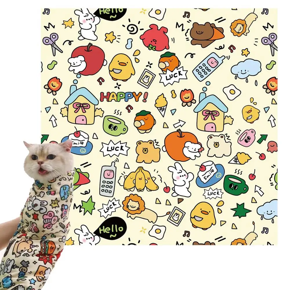 Cat Grooming Wrap Self-Adherent Pet Cat Grooming Wrap Bag Pet Supplies Cat Calming Wrap For Nail Clipping Clean Ears Brush Teeth