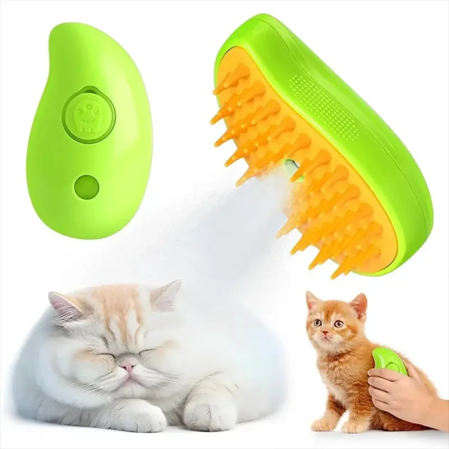 Cat Comb Massage Pet Steam Dog Brush  Spray Triple Hair Removal Comb Grooming Cats Brushes Supplies Removes Hairs