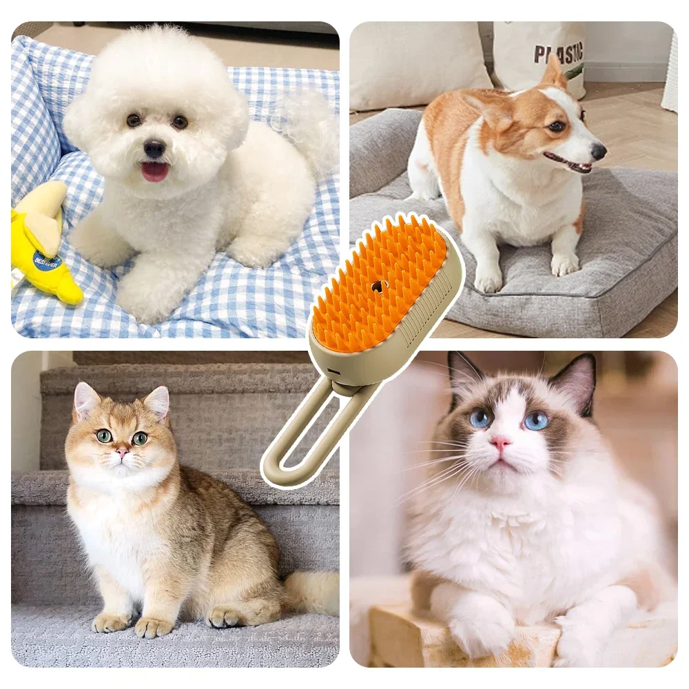 Pet Steam Brush Steam Cats Comb Electric Sprayer for Massage Wool Cat Brush Vaporizer Hair Removal Grooming Pets Accessories Pet Steam Brush Steam Cats Comb Electric Sprayer for Massage Wool Cat Brush Vaporizer Hair Removal Grooming Pets Accessories