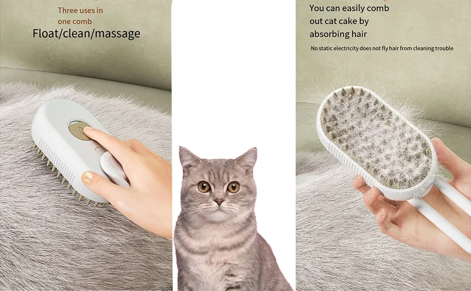 Pet Steam Brush Steam Cats Comb Electric Sprayer for Massage Wool Cat Brush Vaporizer Hair Removal Grooming Pets Accessories Pet Steam Brush Steam Cats Comb Electric Sprayer for Massage Wool Cat Brush Vaporizer Hair Removal Grooming Pets Accessories