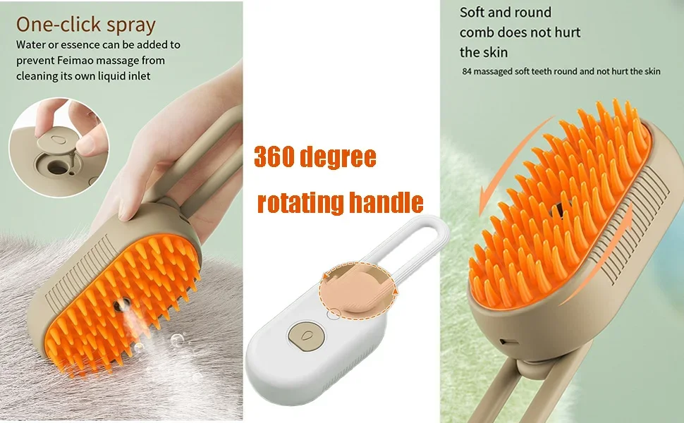 Pet Steam Brush Steam Cats Comb Electric Sprayer for Massage Wool Cat Brush Vaporizer Hair Removal Grooming Pets Accessories Pet Steam Brush Steam Cats Comb Electric Sprayer for Massage Wool Cat Brush Vaporizer Hair Removal Grooming Pets Accessories