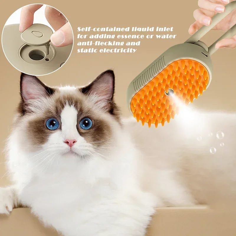 Pet Steam Brush Steam Cats Comb Electric Sprayer for Massage Wool Cat Brush Vaporizer Hair Removal Grooming Pets Accessories Pet Steam Brush Steam Cats Comb Electric Sprayer for Massage Wool Cat Brush Vaporizer Hair Removal Grooming Pets Accessories