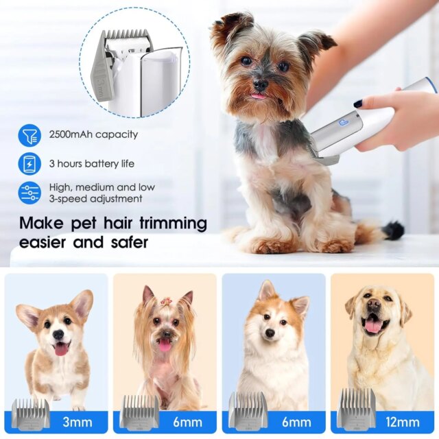 Dog Grooming Kit with 2L Vacuum Suction 99% Pet Hair-Professional Pet Grooming Vacuum Kit with 5 Grooming Tools for Dogs Cats - Image 2