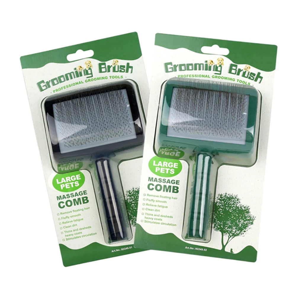New Extra Long Pin Slicker Brush for Large Dog Matted Hair Grooming Wire Brush for Pets Shedding Mats Massage Brush Pet Supplies