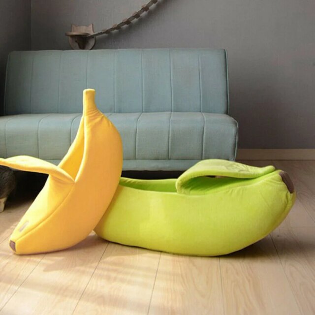 Banana Cat Bed House Cute Funny Cozy Cat Mat Beds Warm Durable Portable Pet Basket Kennel Dog Cushion Cat Supplies Multicolor - Image 2
