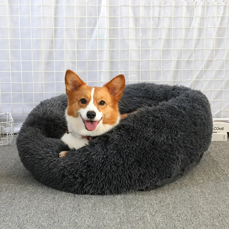 Round Cat Beds House Soft Long Plush Best Pet Dog Bed For Dogs Basket Pet Products Cushion Cat Bed Cat Mat Animals Sleeping Sofa