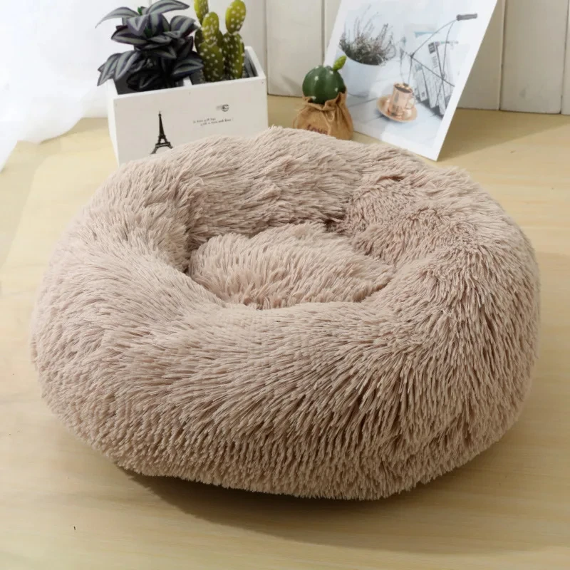 Round Cat Beds House Soft Long Plush Best Pet Dog Bed For Dogs Basket Pet Products Cushion Cat Bed Cat Mat Animals Sleeping Sofa