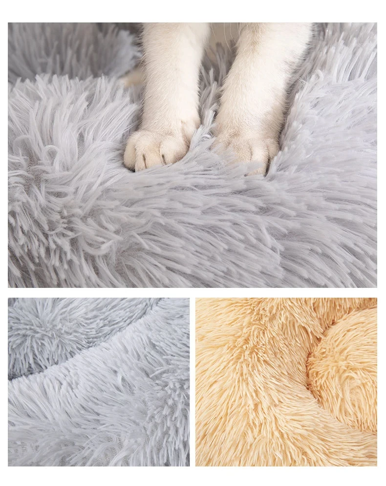 Round Cat Beds House Soft Long Plush Best Pet Dog Bed For Dogs Basket Pet Products Cushion Cat Bed Cat Mat Animals Sleeping Sofa