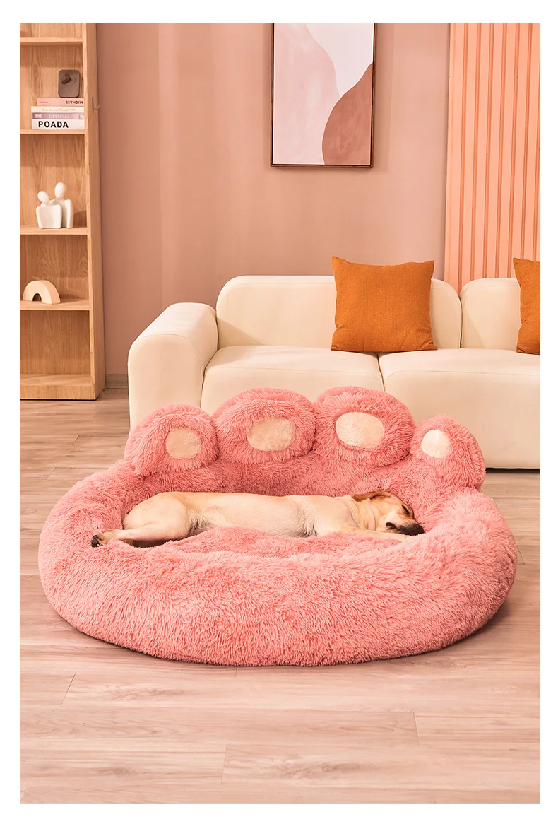 Fluffy Dog Bed Plush Kennel Accessories Pet Products Large Dogs Beds Bedding Sofa Basket Small Mat Cats Big Cushion Puppy Pets