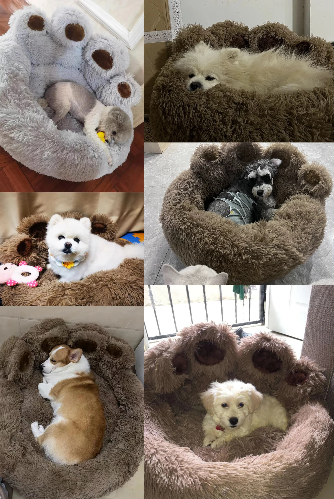 Fluffy Dog Bed Plush Kennel Accessories Pet Products Large Dogs Beds Bedding Sofa Basket Small Mat Cats Big Cushion Puppy Pets