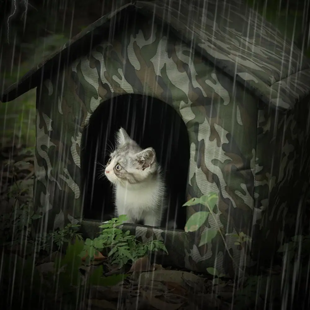 Outdoor Dog Bed Waterproof Roof Bed Thickened Cold-Proof Nest Cat House Kitten Shelter Cat Cave Dog Pet Bed Basket For Dog