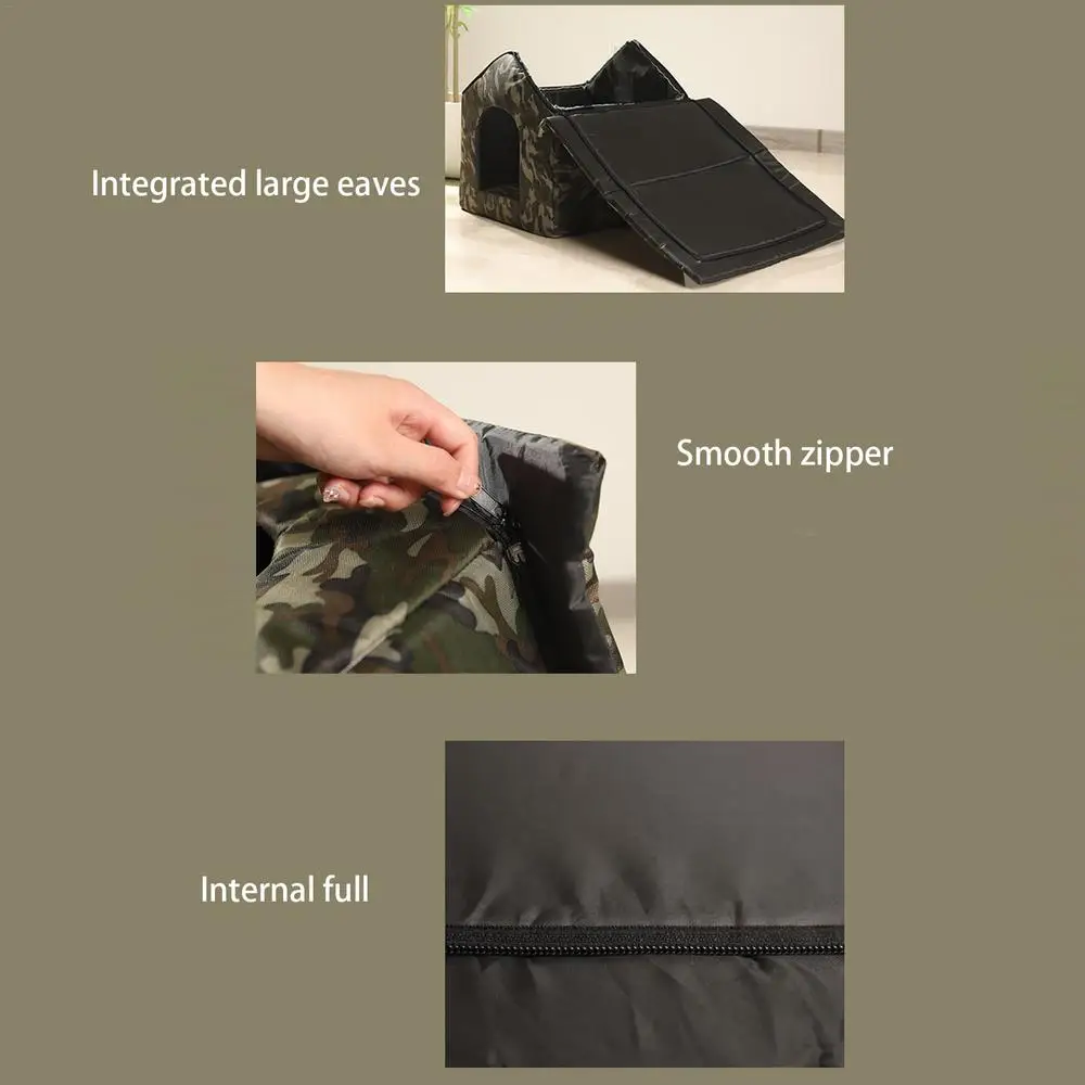 Outdoor Dog Bed Waterproof Roof Bed Thickened Cold-Proof Nest Cat House Kitten Shelter Cat Cave Dog Pet Bed Basket For Dog