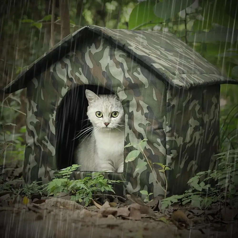 Outdoor Dog Bed Waterproof Roof Bed Thickened Cold-Proof Nest Cat House Kitten Shelter Cat Cave Dog Pet Bed Basket For Dog