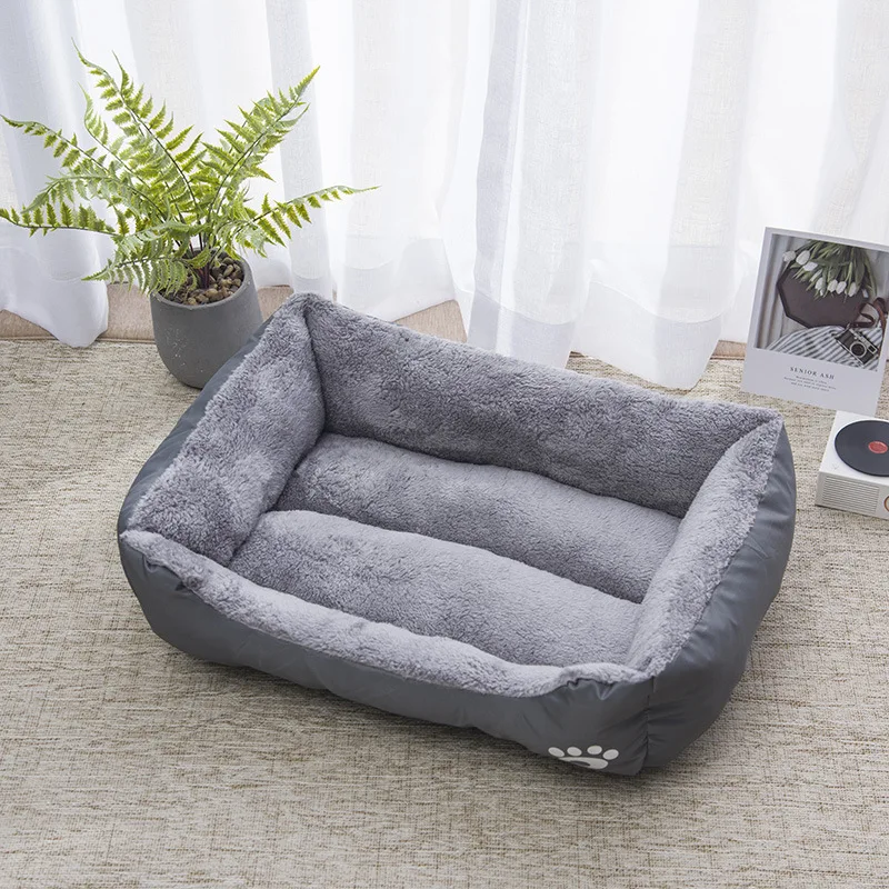 Color Square Winter Soft Warm House for Dog Bed for Dog Mat Waterproof Cat Bed Pet Bed for Large Medium Small Dog House