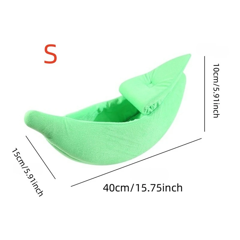 Cats Beds Deep Sleep Comfort In Winter Cat Bed Banana Shape For Cat's House Products Pets Creative Indoor Small Cat Dog Beds