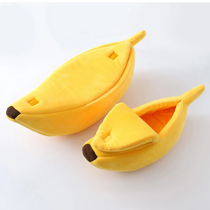 Cats Beds Deep Sleep Comfort In Winter Cat Bed Banana Shape For Cat's House Products Pets Creative Indoor Small Cat Dog Beds