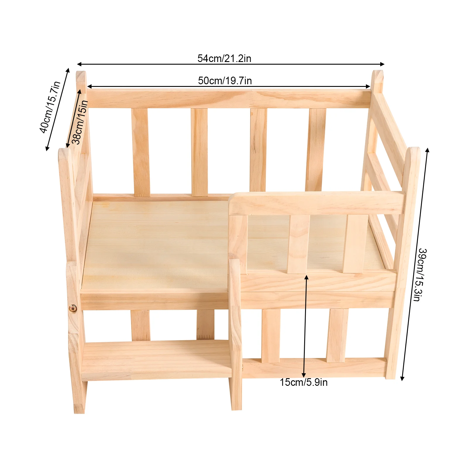 S/M/L Size Wooden Dog Bed Frame Solid Wood Pet Bed Dog/Cat Kennel Furniture