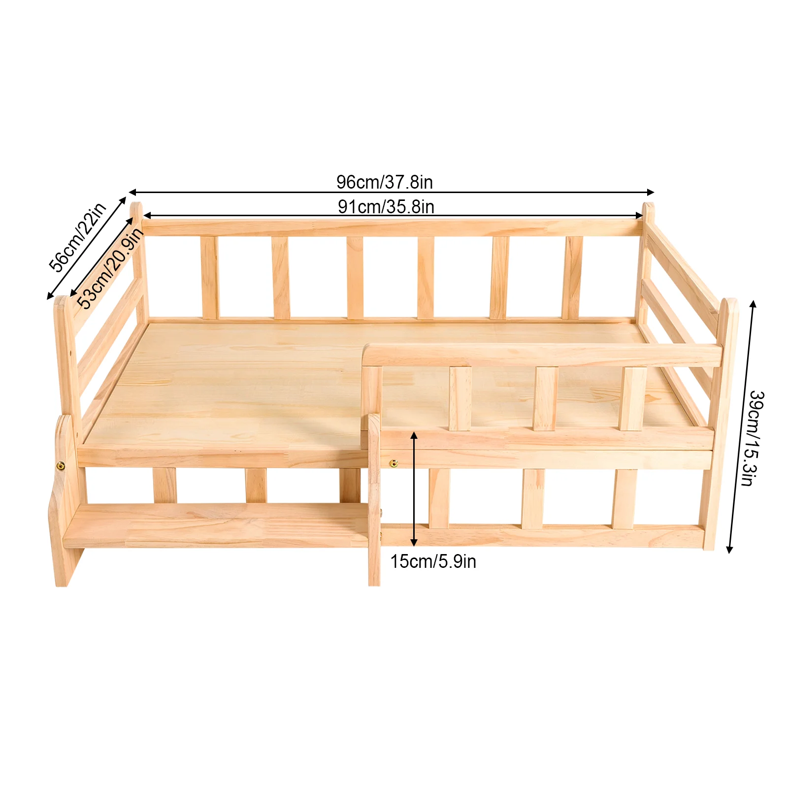 S/M/L Size Wooden Dog Bed Frame Solid Wood Pet Bed Dog/Cat Kennel Furniture