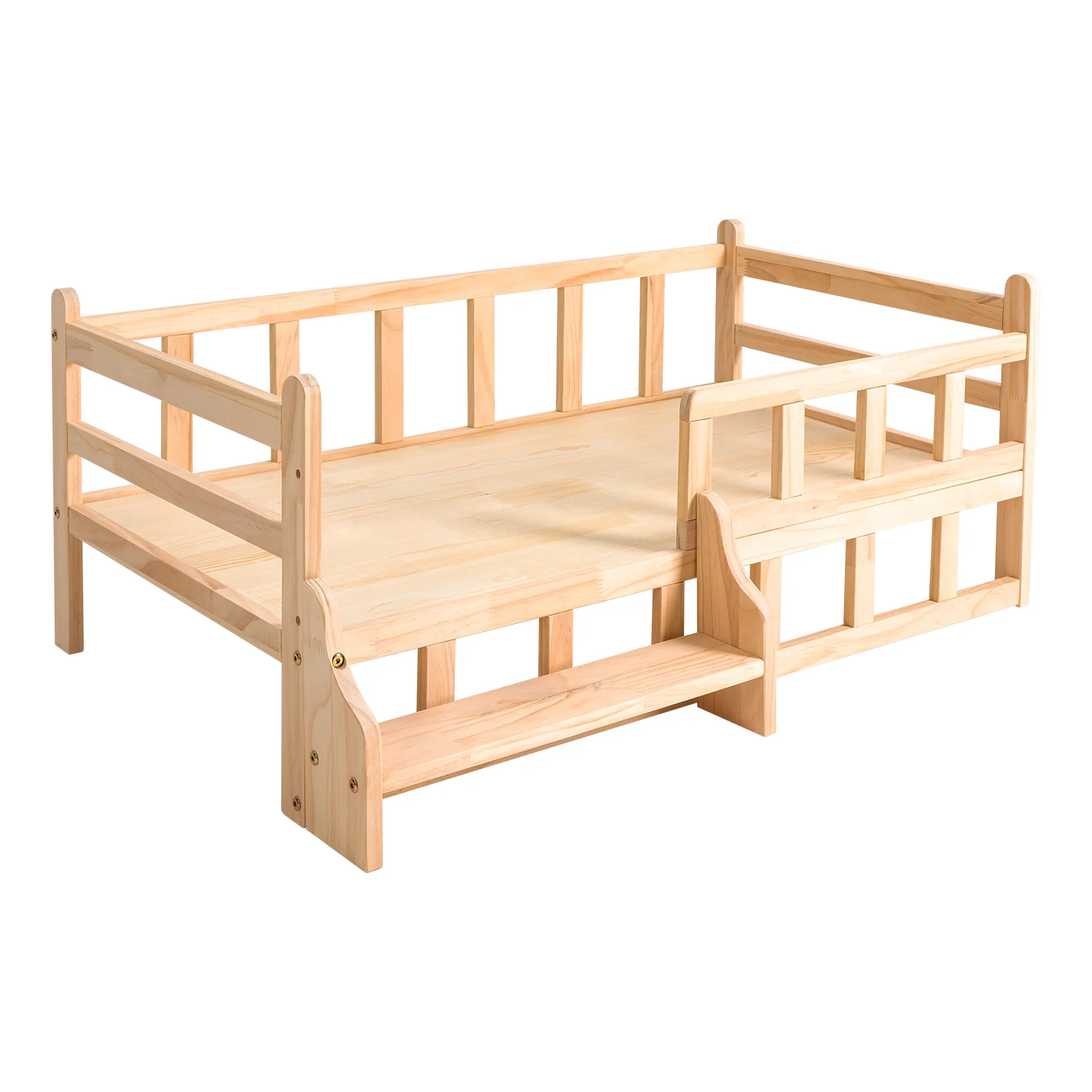 S/M/L Size Wooden Dog Bed Frame Solid Wood Pet Bed Dog/Cat Kennel Furniture