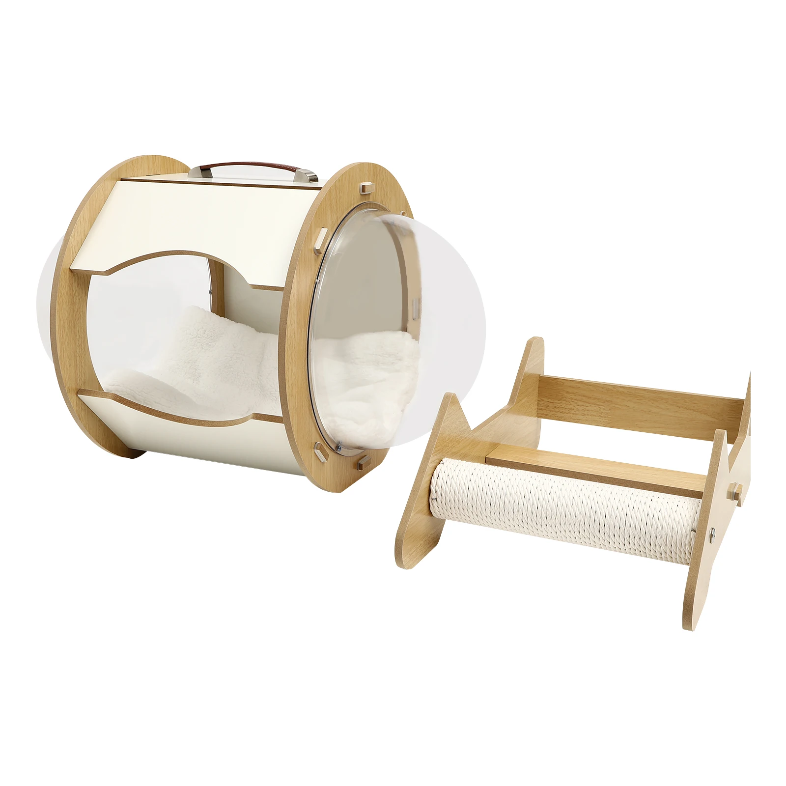 Cat Dog Fibreboard Modern Pet Bed House Spaceship Space Capsule with Cushion Capsule cat nest