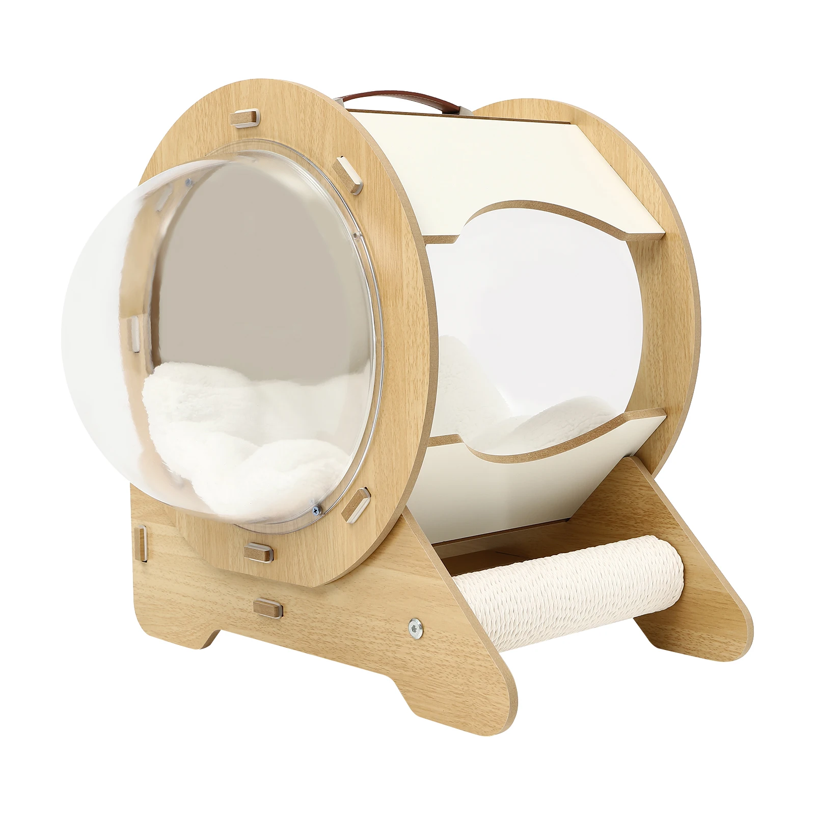 Cat Dog Fibreboard Modern Pet Bed House Spaceship Space Capsule with Cushion Capsule cat nest