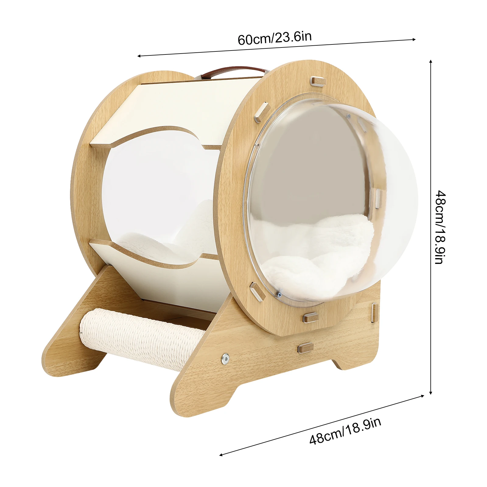 Cat Dog Fibreboard Modern Pet Bed House Spaceship Space Capsule with Cushion Capsule cat nest