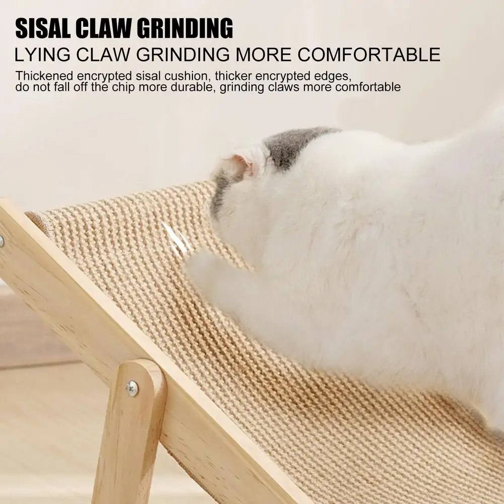 Cat Rocking Chair Cat Elevated Bed Adjustable Pet Lounger Hammock Chair Pet Sisal Bed Puppy Sleeping Nest House For Pet