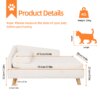 Elevated Pet Bed,Nordic Pet Stool Bed with Cozy Pad Waterproof,Pet Sofa Bed with Sturdy Wood Legs for Small Dog Kitten - Image 5