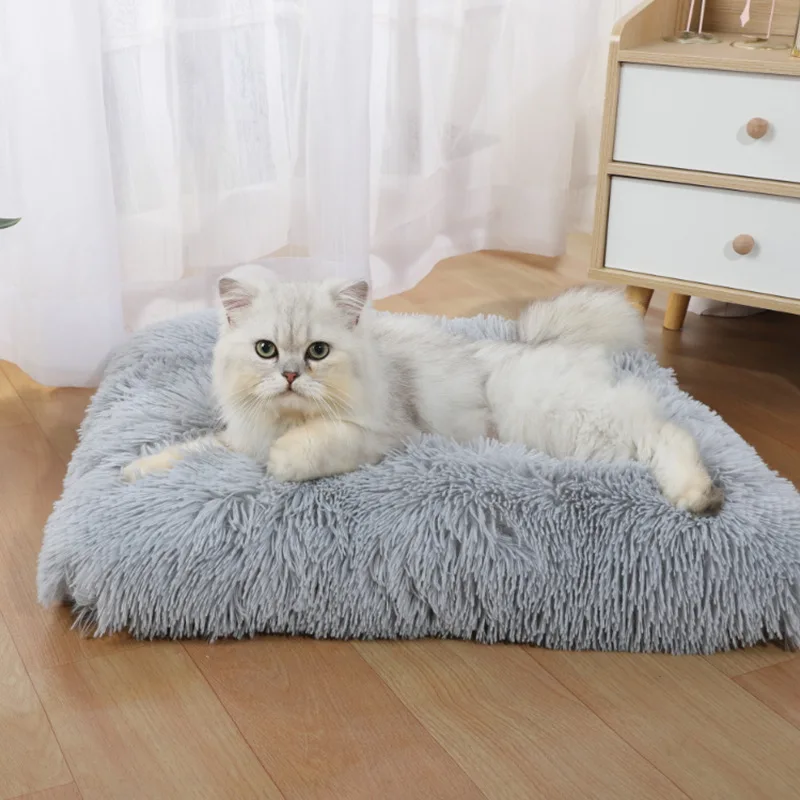 Long Plush Dog Bed Soft Dog House Pet Blanket For Small Large Dogs Cat Bed Mat Chihuahua Sofa Sleeping Cushion Pet Supplies