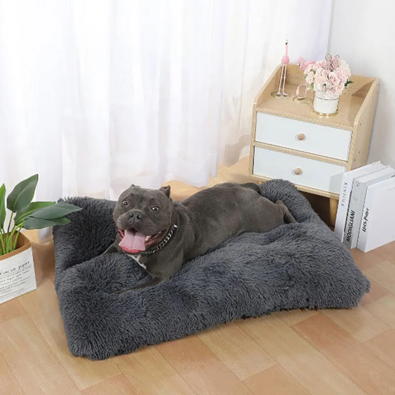 Long Plush Dog Bed Soft Dog House Pet Blanket For Small Large Dogs Cat Bed Mat Chihuahua Sofa Sleeping Cushion Pet Supplies