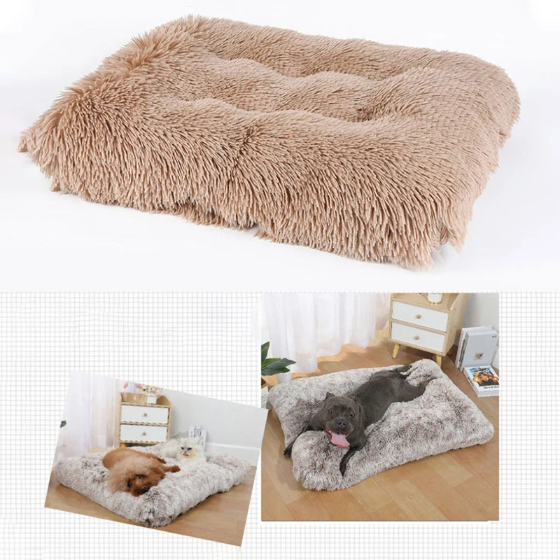 Long Plush Dog Bed Soft Dog House Pet Blanket For Small Large Dogs Cat Bed Mat Chihuahua Sofa Sleeping Cushion Pet Supplies