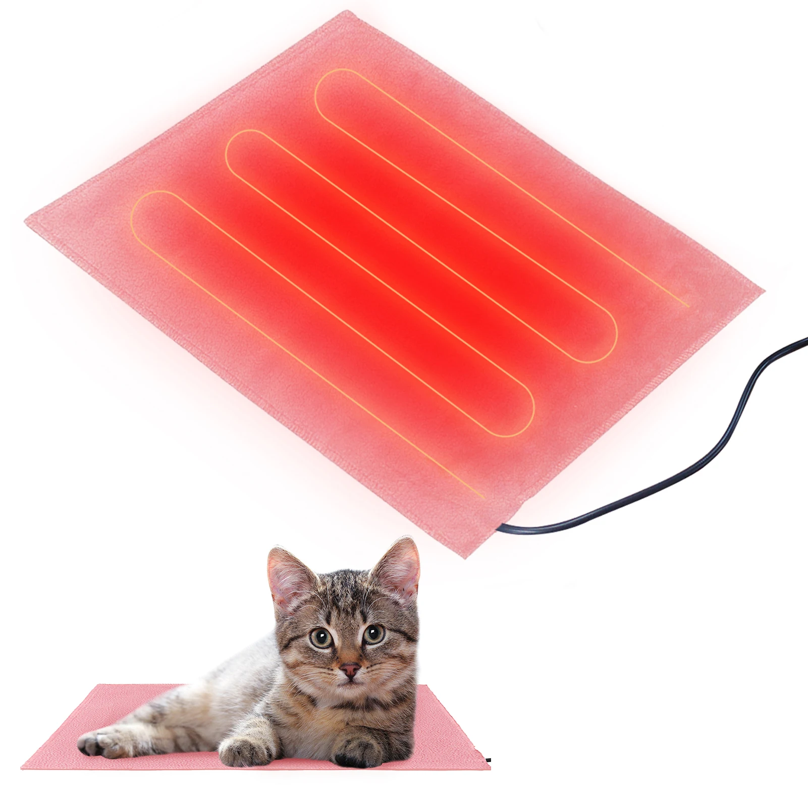 Heated Cat Bed Cat Heating Pad Cat Furniture Medium Electric Heating Pad For Dogs And Cats Indoor Adjustable Warming Mat With 3