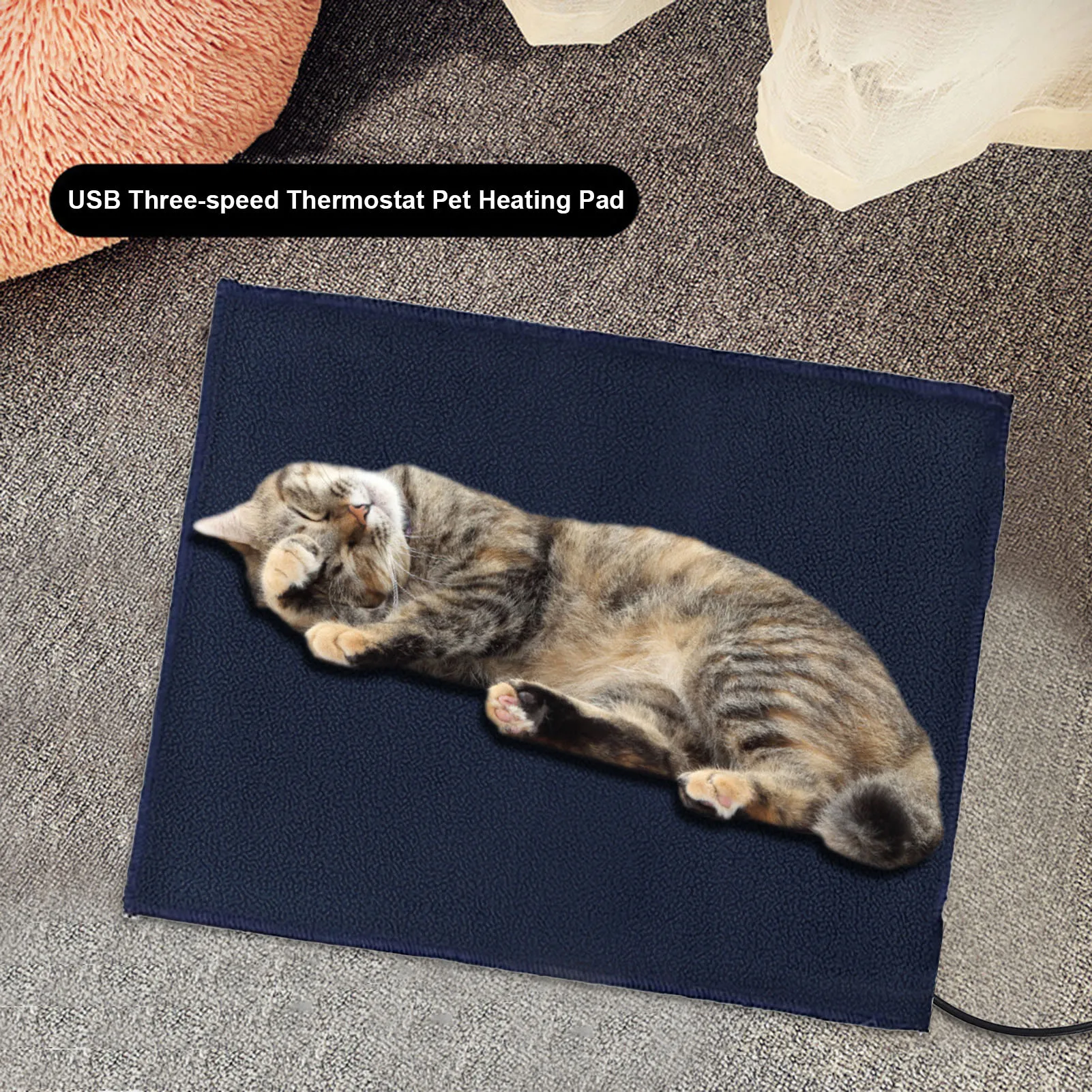 Heated Cat Bed Cat Heating Pad Cat Furniture Medium Electric Heating Pad For Dogs And Cats Indoor Adjustable Warming Mat With 3