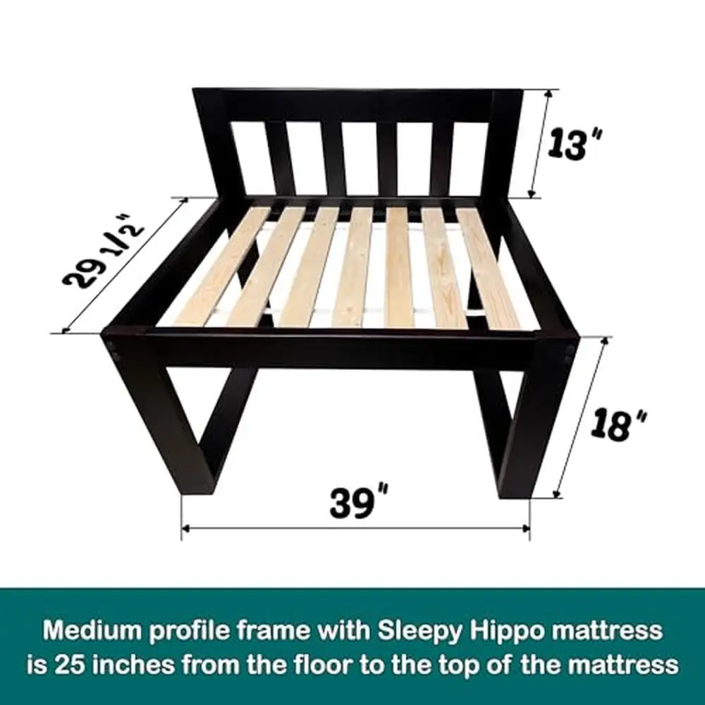 Solid Pine Wood Bedside Pet Bed Extension Platform Dog Bed Elevated Co Sleeper Premium Quality Raised Dog Bed Frame Coffee Bean