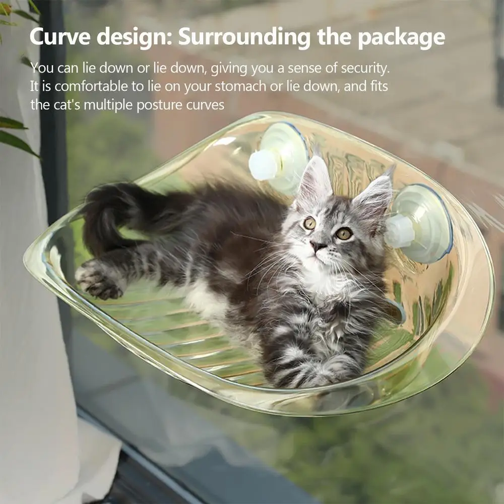 Cat Furniture Wall Shelf Mount Transparent Hammock Wall Cat Bed Kitten Furniture for Sleeping with Suction Cup Cat Sleeping Bed