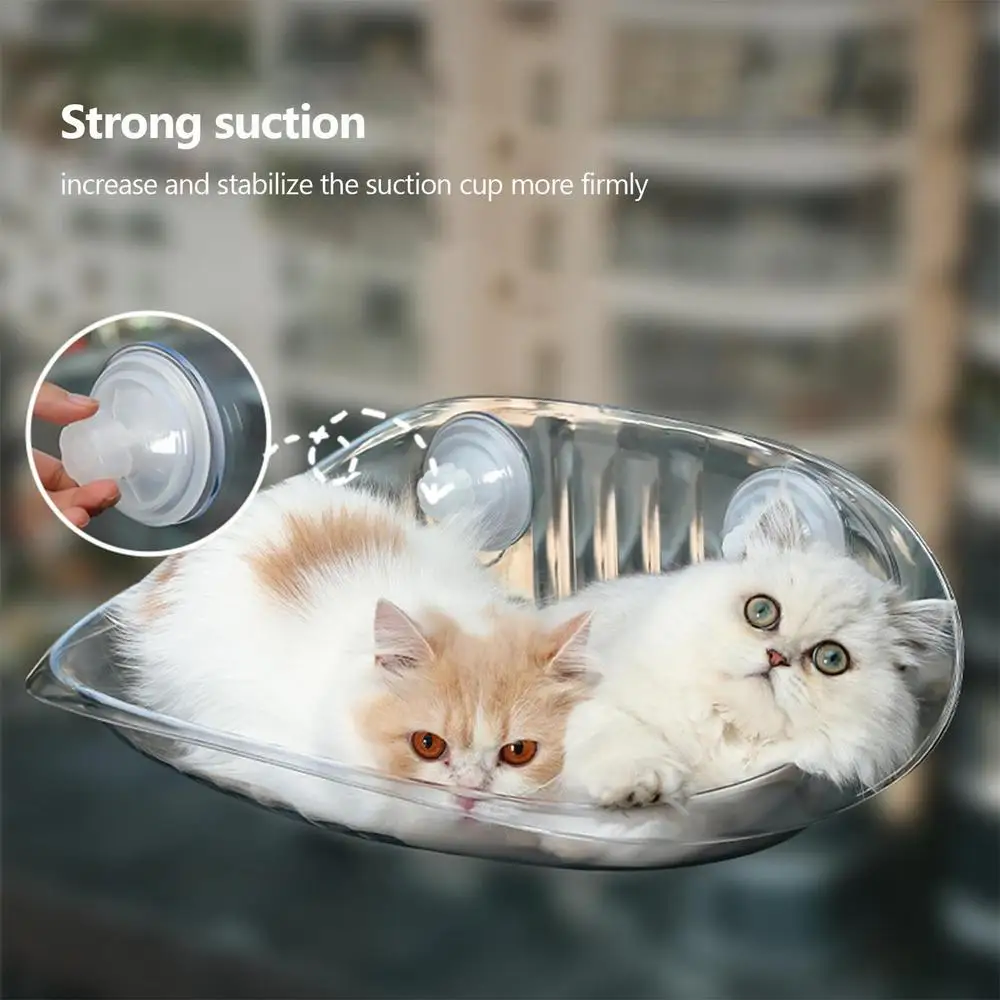 Cat Furniture Wall Shelf Mount Transparent Hammock Wall Cat Bed Kitten Furniture for Sleeping with Suction Cup Cat Sleeping Bed