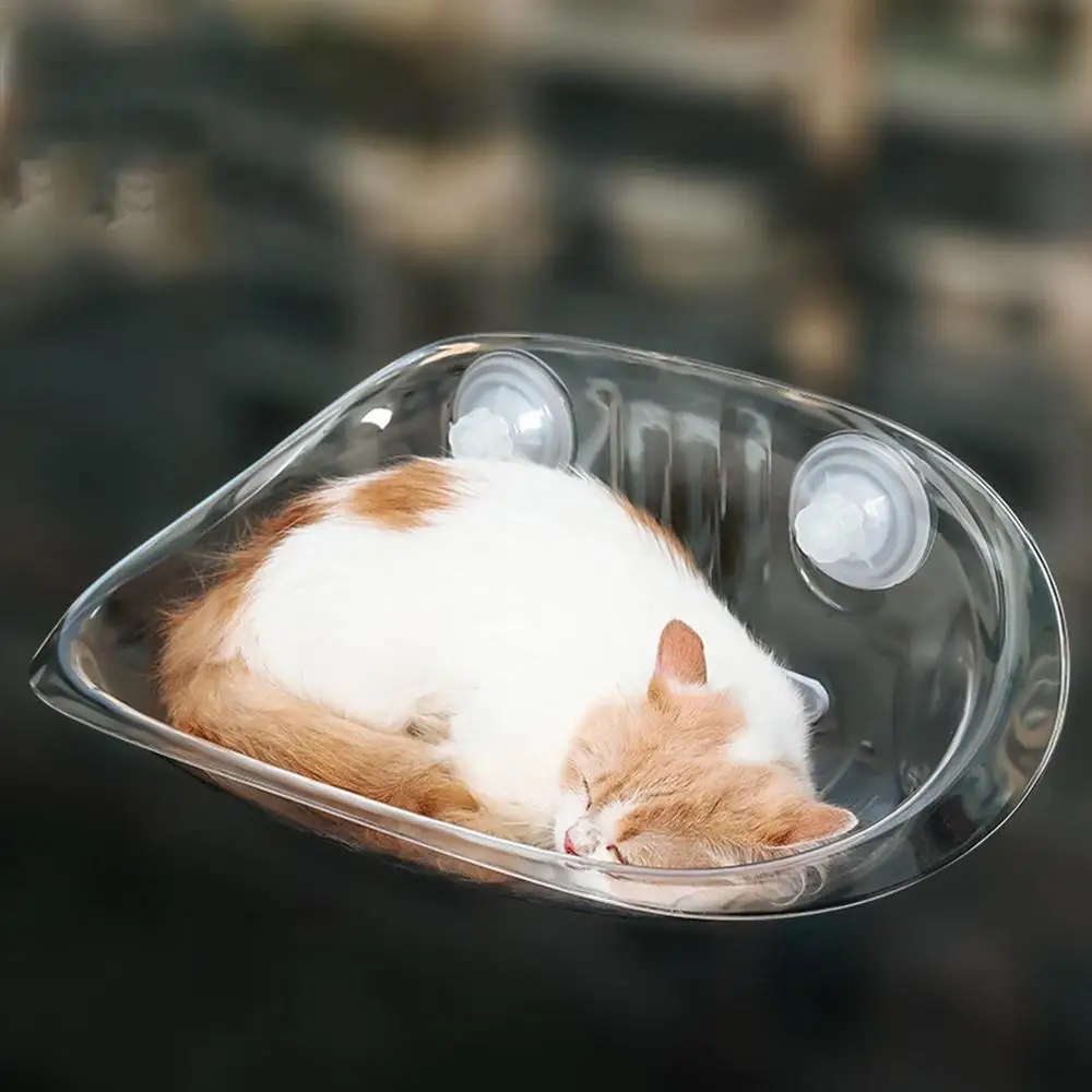 Cat Furniture Wall Shelf Mount Transparent Hammock Wall Cat Bed Kitten Furniture for Sleeping with Suction Cup Cat Sleeping Bed