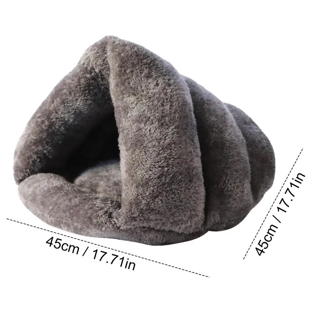 Pet Cave Bed Warming Cat Beds Dog Sleeping House Triangle Semi-enclosed Warm Cat Nest Pet Tent Cave Bed For Small Medium Puppies