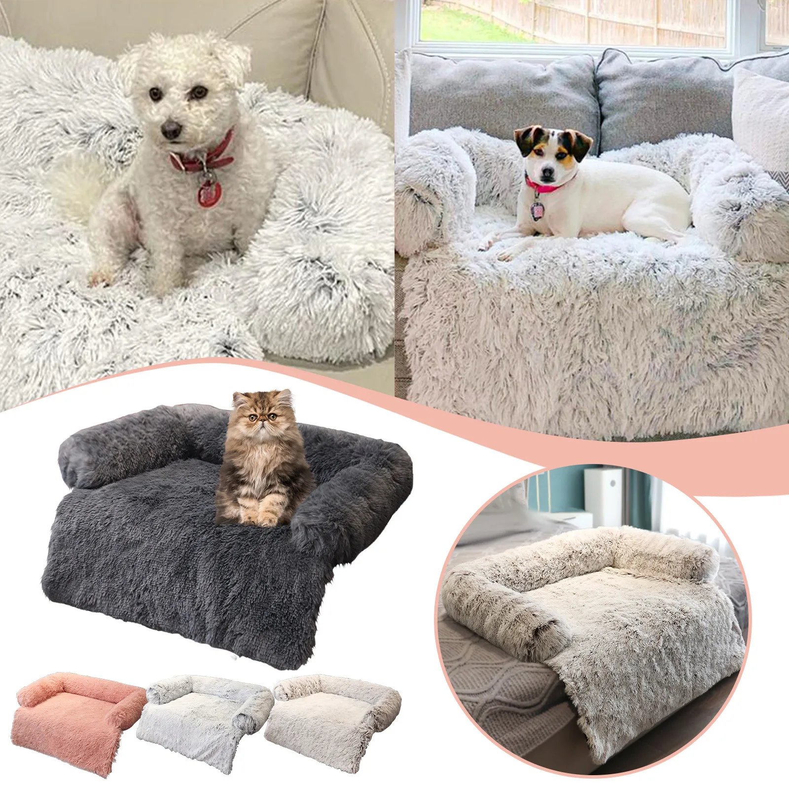 Winter Deep Sleeping Sofa Mat Cat Dog Cute Plush Bed Nest Cozy Soft Plush Comfortable Cushion Foldable Home Mattress Tent