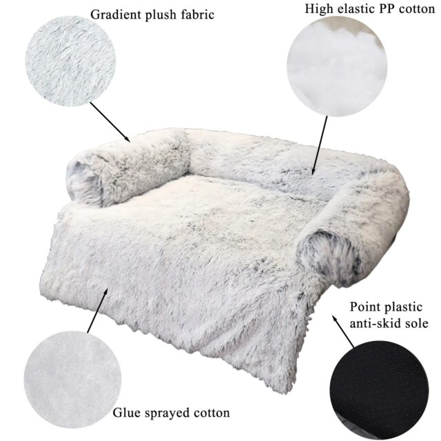 Winter Deep Sleeping Sofa Mat Cat Dog Cute Plush Bed Nest Cozy Soft Plush Comfortable Cushion Foldable Home Mattress Tent - Image 3