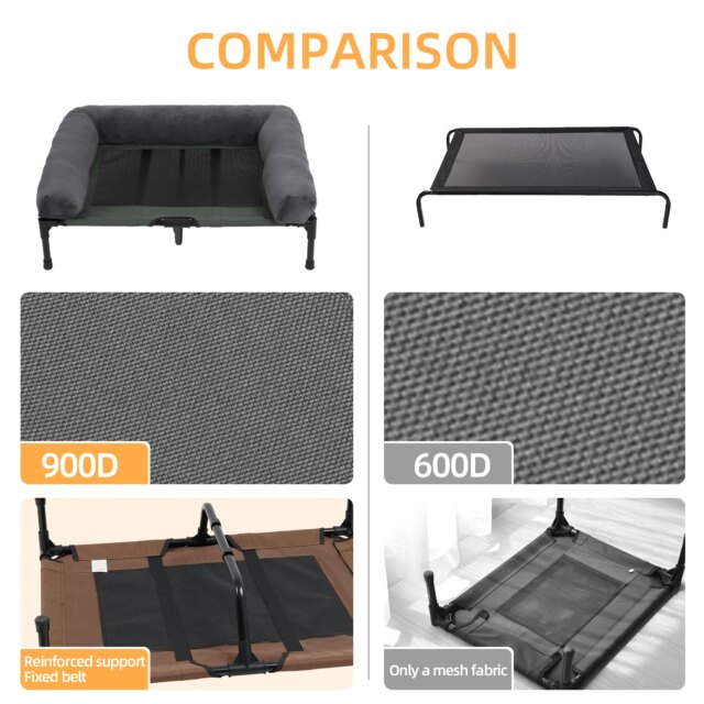 Extra Large Cooling Elevated Dog Bed with Bolster Raised Pet Cot Lounger Indoor Outdoor Waterproof - Image 6