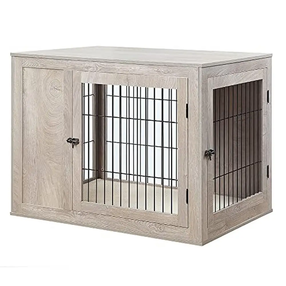 Wooden Dog Crate Furniture Kennel Decorative Modern House Bed Dual-Purpose End Table Large Dogs Comfortable Rest Space Aesthetic